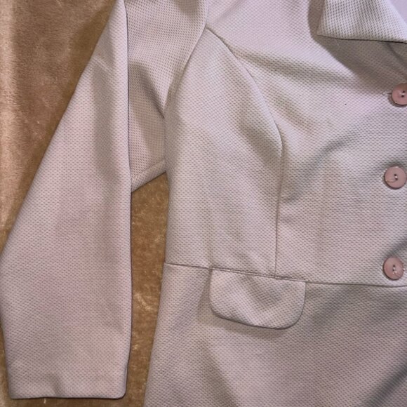 Bedford Fair Women PXL Tan Blazer 3 Button Texture Office Business Jacket (T) - Picture 4 of 7